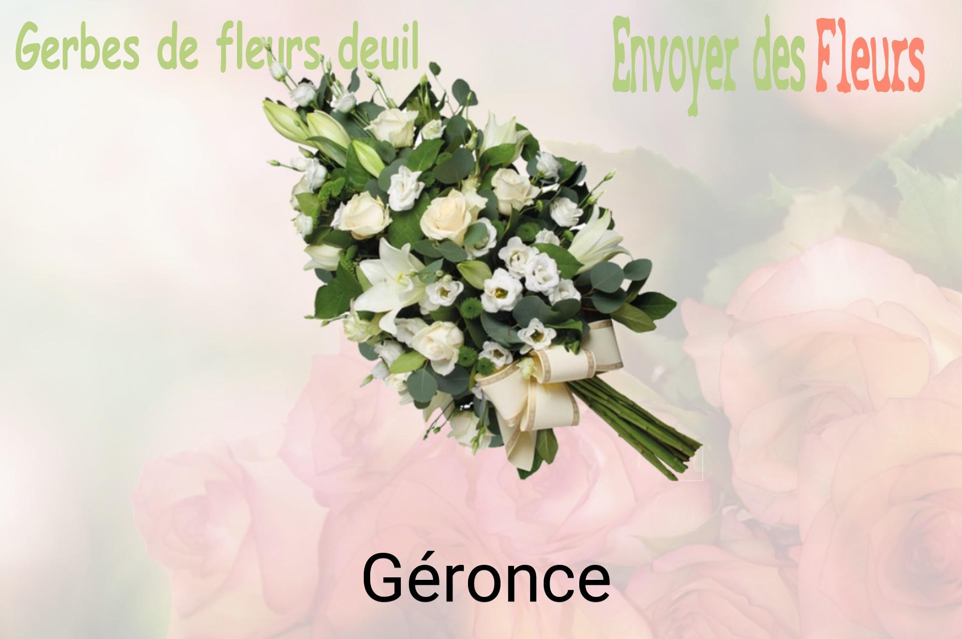 Gerbe de fleurs de deuil livrée à Géronce